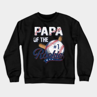 Papa of The Rookie 1 Years old Team 1st Birthday Baseball Crewneck Sweatshirt